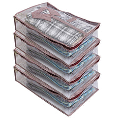 Heart Home 4 Pieces PVC Shirt Cover (Maroon) - CTHH18796