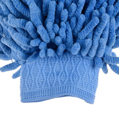 Heart Home Chenille Mitts|Microfiber Cleaning Gloves|Inside Waterproof Cloth Gloves|100 Gram Weighted Hand Duster|Chenille Gloves for Car|Glass|Pack of 2 (Blue & Pink)