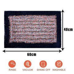 Heart Home Door Mat | Dust Trapper Mat | Door Entrance Mat | Anti-Skid Door Mat | Floor Mat for Home Entrance | Cotton Border Door Mat | Entryway Door Mat | Dark Blue