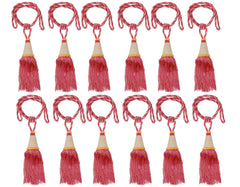 Kuber Industries Beads Beautiful Design Polyester 12 Pieces Curtain Tie Back Tassel Set (Pink) CTKTC33530