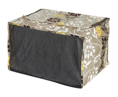 Kuber Industries Flower Printed Polyster Microwave Oven Cover, 20 LTR. (Brown)-HS43KUBMART25913, Standard