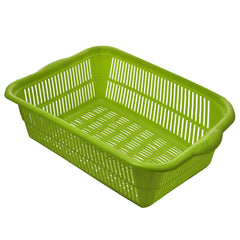 Kuber Industries 4 Pieces Plastic Kitchen Vegetables and Fruits Basket Multipurpose Organizers ,Small Size,Green & Yellow