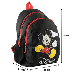 Kuber Industries Polyester Waterproof Disney Mickey Mouse Print Backpack|Sturdy School Bag For Kids,14 Inch (Black)