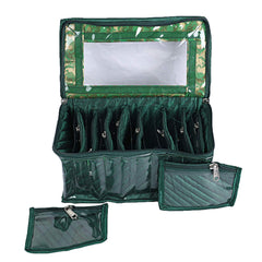 Kuber Industries Laminated Satin 10 Pouch Jewellery Box, Pink and Green - 2 Piece