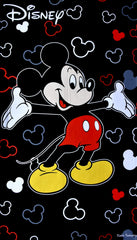 Kuber Industries Disney Mickey Print 2 Pieces Polyester Special Blackout Long Crush Eyelet Door Curtain 7 Feet (Black)-KUBMART013