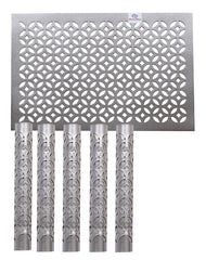 Heart Home Rectangle Shape Soft Leather 6 Pieces Dining Table Placemat Set (Silver)-HHEART15619, Standard