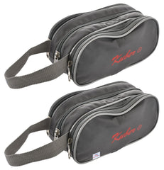 Heart Home Travel Toilerty bag/Shaving Kit/Dopp Kit With 3 Zipper Comparments & Carrying Strip- Pack of 2 (Grey)-HS43HEARTH26612