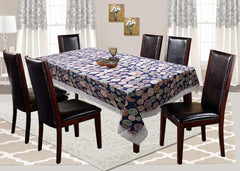 Kuber Industries 6 Seater Dining Table Cover|Circle Design & Water Proof PVC Material|Heat Resistant, Size 228 x 152 CM(Blue) - CTKTC040129