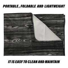 Heart Home Food Mat | Wooden Texture Bed Server | Laminated Bed Protector for Home | Bed Server for Bedsheet | Pack of 2 | 36 Inch | Black