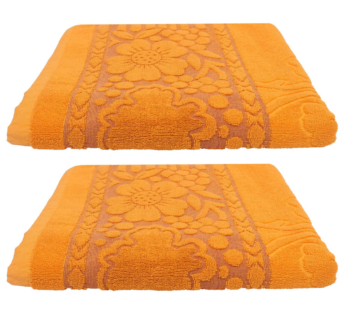 Kuber Industries 100% Cotton 2 Pieces Full Size Bath Towel 30"x60" (Yellow)-CTKTC29888