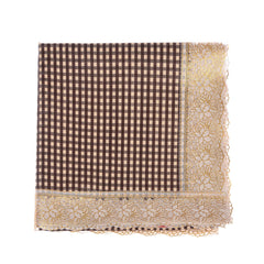 Heart Home Square Table Cover for 4 Seater|PVC Waterproof Check Pattern Tablecloth Indoor & Outdoor|48x48 Inch (Brown)