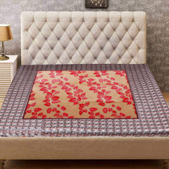 Kuber Industries Leaf Design PVC Reversible Food Mat Mattress Protector Bed Server (Gold & Maroon) CTKTC33205