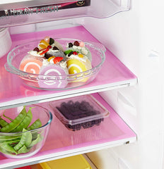 Kuber Industries 4 Pieces PVC Refrigerator/Fridge Multipurpose Drawer Mat Set(Pink)-CTKTC32238