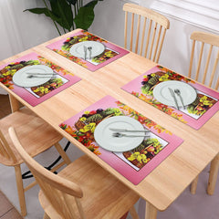 Kuber Industries Fruit Print Waterproof, Stain Resistant, Washable Refrigerator/Fridge Drawer Mat, Set of 6 (Pink)