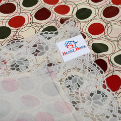 Heart Home Circle Design PVC Table Runner for Farmhouse Dinner, Holiday Parties, Wedding, Events, Décor, 18"x36" (Maroon)-HS_38_HEARTH21327, Standard