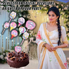 Kuber Industries Cupcake Toppers | Cardboard Cupcake Picks |Decorations Supplies for Farewell | Birthday Party | Theme Cupcake Topper | 98 Pieces | DT-2171 | Multicolor