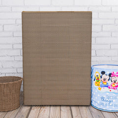 Heart Home Washing Machine Cover | Mini Check Print Washing Machine Cover | Soft PVC | Top Load Semi-Automatic Washing Machine Cover | Brown