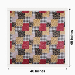 Heart Home Square Table Cover for 4 Seater|PVC Waterproof Square Pattern Tablecloth Indoor & Outdoor|48x48 Inch (Multicolor)