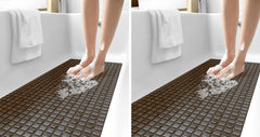 Kuber Industries Non Slip Shower Mat|Bath Mat with Drain Holes |Suction Cups to Keep Floor Clean|Pack of 2 |Brown