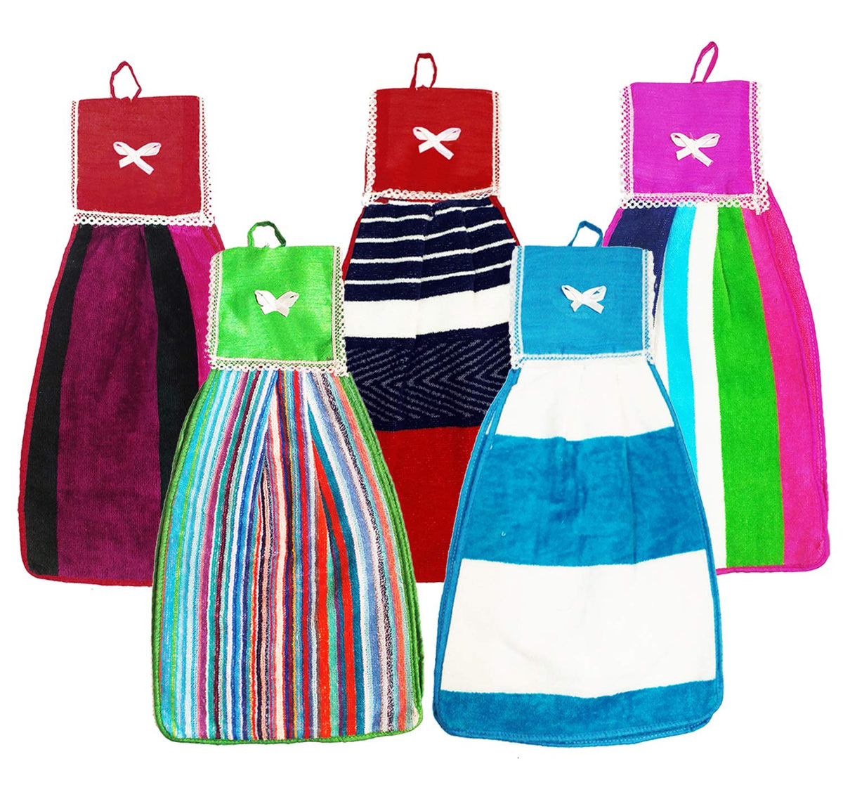 Kuber Industries Hanging Cotton 5 Pieces Cotton Washbasin Napkin/Hand Towel for Kitchen and Bathroom (Multi)