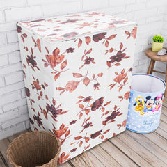 Heart Home Washing Machine Cover | Cream Printed Washing Machine Cover | Soft PVC | Top Load Semi-Automatic Washing Machine Cover | Cream