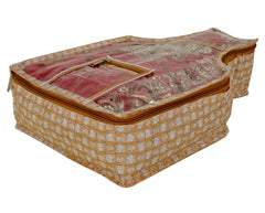 Kuber Industries Check Printed Transparent Blouse Cover With 1 Small Pocket (Set of 2,Gold)-HS_38_KUBMART21430