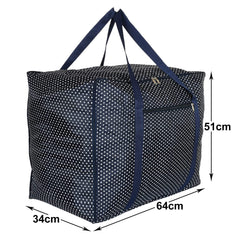 Kuber Industries Travel Duffle Bag For Women Men|Dot Print Large Size Underbed Storage Bag|Polyester Waterproof Wardrobe Organizer|Pack of 2 (Blue)
