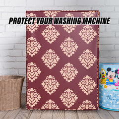 Heart Home Washing Machine Cover | Square Design Washing Machine Cover | Knitting Polyester | Front Load Washing Machine Cover | Maroon