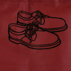 Kuber Industries 12 Piece Non Woven Travel Shoe Organizer Space Saving Fabric Storage Bags Organizer (Grey & Maroon)-KUBMART974