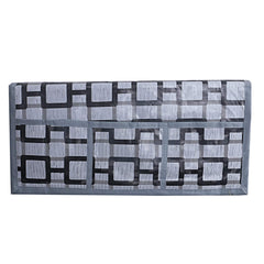 Kuber Industries Fridge Top Cover|Checks Print & Water Resistant PVC Material|6 Utility Side Pockets With Plain Border|Size 98 x 55 CM, Pack of 1 (Grey)