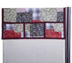 Kuber Industries Floral PVC Fridge Top Cover - Cream