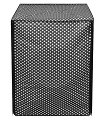 Heart Home Dot Printed PVC Front Load Water Proof, Dust Proof, Moisture Proof Washing Machine Cover (Black)