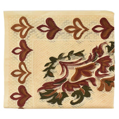 Kuber Industries Floral Printed Cotton 4 Seater Center Table Cover,40"x60" (Sand & Maroon)-44KM069