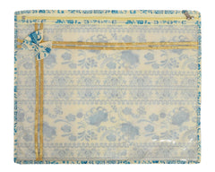 Kuber Industries Floral Print Non-Woven Single Saree cover For Store Saree, Lehenga, Suit With Transparent Top,Pack of 12 (Blue) 54KM4157