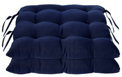 Kuber Industries Chair Pad|Chair Cushion Pad|Chair Cushion |Quilted Microfiber Fabric & Solid Color|Soft & Comfortable Sitting|Pack of 2 (Navy Blue)