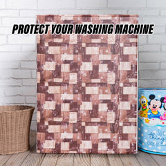 Heart Home Washing Machine Cover | Brick New Check Design Washing Machine Cover | PVC Front Load Washing Machine Cover | Brown