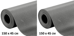 Heart Home 2 Pieces Multipurpose Textured Super Strong Anti-Slip Mat Liner,Size 45X150 Cm (1.50 Meter Roll, Grey) - CTHH07069