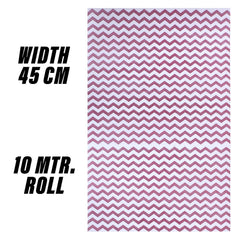 Heart Home Shelf Liner | EVA Kitchen Cabinet Shelf Mat | Anti-Slip Bathroom Mat | Fridge Mat | Table Mat | Zig Zag Design Wardrobe Mat | 10 Meter | Pink