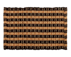 Heart Home Strips Design Cotton Door Mat for Porch/Kitchen/Bathroom/Laundry Room, 23"x14" Pack of 2 (Brown)-50HH01114