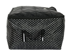 Kuber Industries Dot Printed Saree Cover Bag/Wardrobe Organiser with Transparent Window & Handle-Pack of 2 (Black)