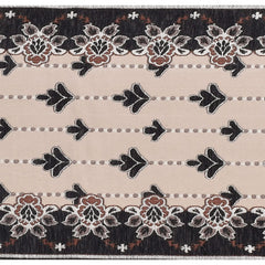 Heart Home Floral Printed Soft Velvet Dining Table Runner for Dining Table, 13"x72"inch (Brown)-50HH01758