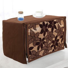 Heart Home Velvet Flower Printed Microwave Oven Cover,25 LTR. (Brown)-HS43HEARTH26061