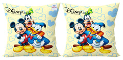 Heart Home Disney Printed Microfiber Filled Floor Cushion, Decorative Throw Pillow, Home Decor Pillow, Sofa/Bed Cushion,16"x16"(Cream)-Pack of 2-KUBMART15878, (Model: HHEART015878)