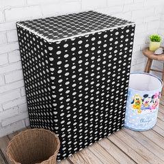 Heart Home Washing Machine Cover | Dot Print Washing Machine Cover | PVC | Top Load Semi-Automatic Washing Machine Cover | Black