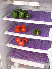 Kuber Industries Circle Design 6 Piece PVC Refrigerator Mat Set - Purple