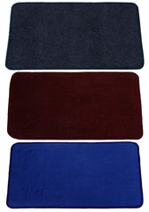 Kuber Industries -CTKTC039935- Microfiber Anti Slip Bath Mat (Grey & Blue & Maroon, 22"x14") 3 Pieces