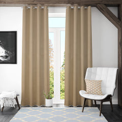 Homestic Polyester Decorative 7 Feet Window Curtain Darkening Blackout | Drapes Curtain with 8 Eyelet for Home & Office (Light Chocolate)