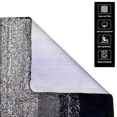 Heart Home Runner | Bedside Runner for Bedroom | Runner for Living Room | Blue Patta Rainbow Carpet Runner | Anti Skid Carpet Rug Mat | Kitchen Runner | 22x55 | Gray