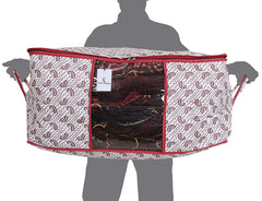 Kuber Industries Cairy Design 4 Piece Non-Woven Underbed Storage Organiser/Organiser, Extra Large (Maroon)