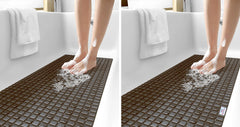 Heart Home Non Slip Eco Friendly Shower Bath Mat with Drain Holes and Suction Cups to Keep Floor Clean- Pack of 2 (Brown) -HS43HEARTH25555